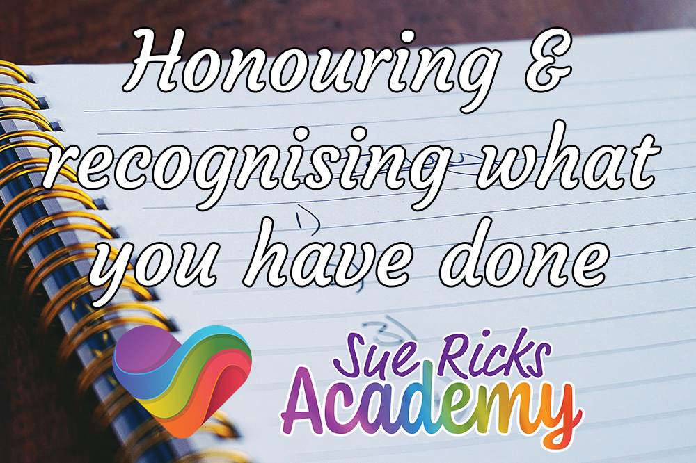 Honouring and recognising what you have done 